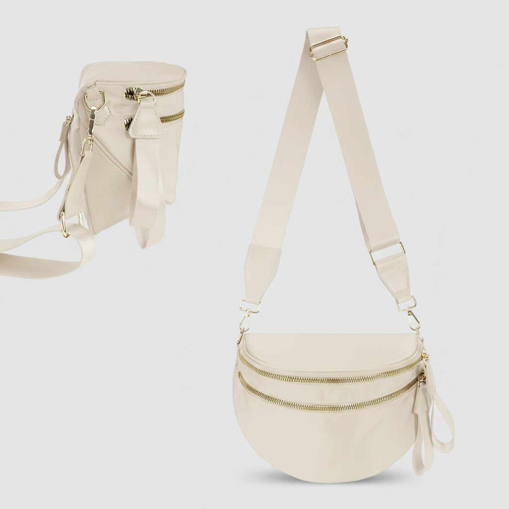 Women’s Beige Crossbody Bag – Adjustable Everyday Purse
