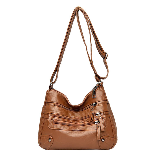 Purse for Women Soft PU Leather Multi Pockets Crossbody Shoulder Bag Lightweight Handbags Pocketbook
