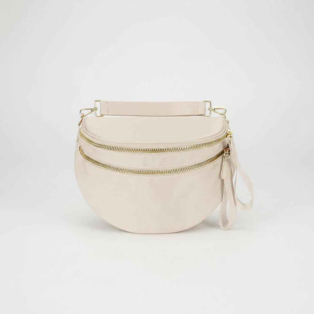 Women’s Beige Crossbody Bag – Adjustable Everyday Purse