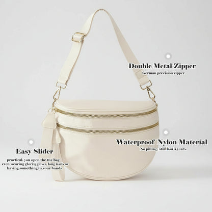 Women’s Beige Crossbody Bag – Adjustable Everyday Purse
